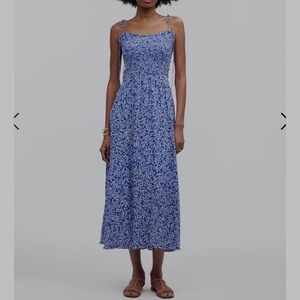 Madewell Blue Floral Midi Dress